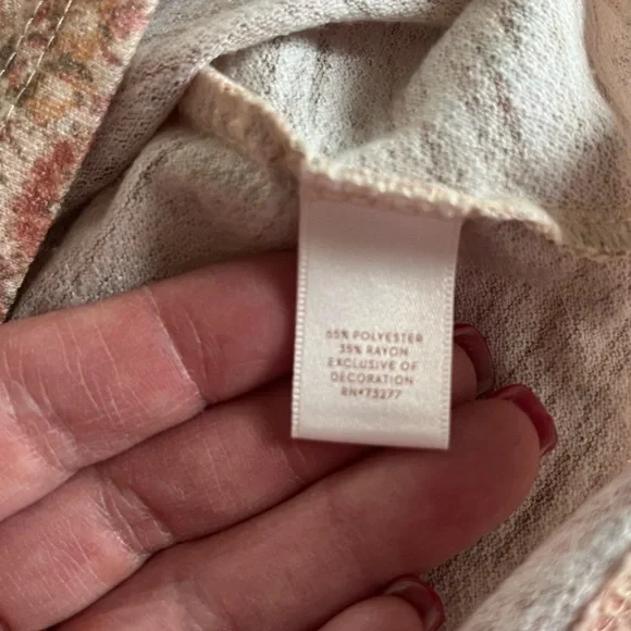 Lauren Conrad Floral Tank with Embroidery Detail Women’s Size Small - Picture 12 of 12